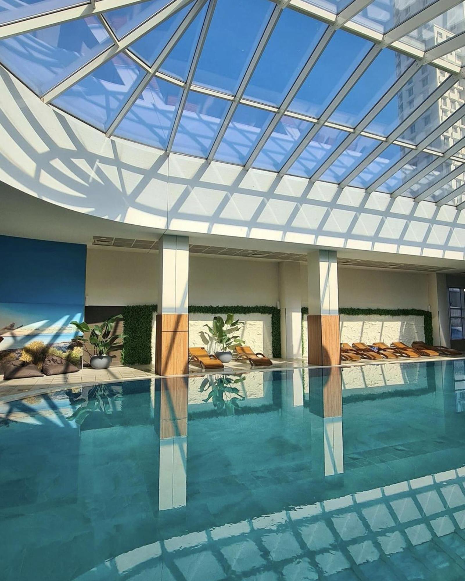 Luxury Condo On 18Th Floor With Pool, Fitness, Parking Included. Скопье Экстерьер фото